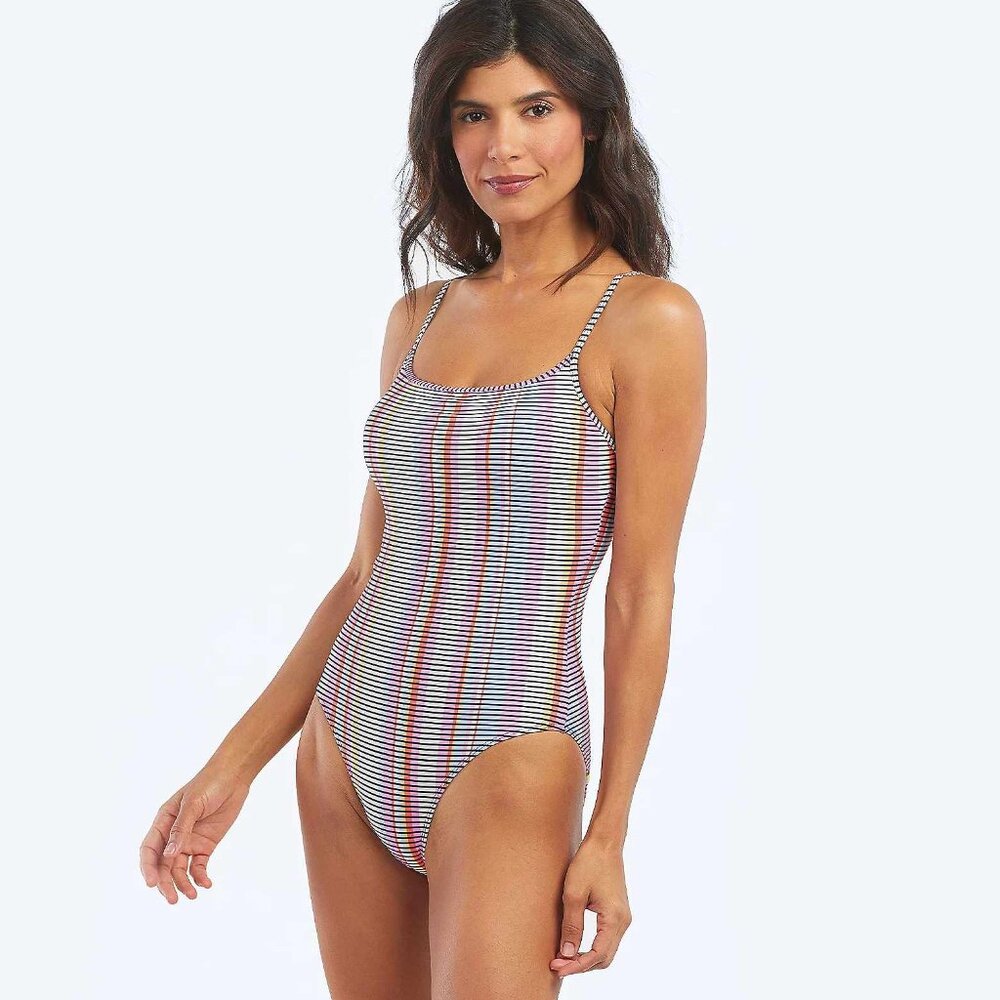 summersalt Striped One-Piece Swimsuit in Red, Blue, Yellow, Pink, Black, White - Picture 6 of 16